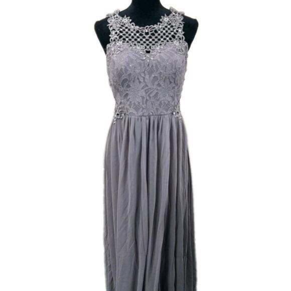 City Triangles Lavender Lace Bodice Sleeveless Formal Prom Gown Womens 11 HOCO - Picture 1 of 11